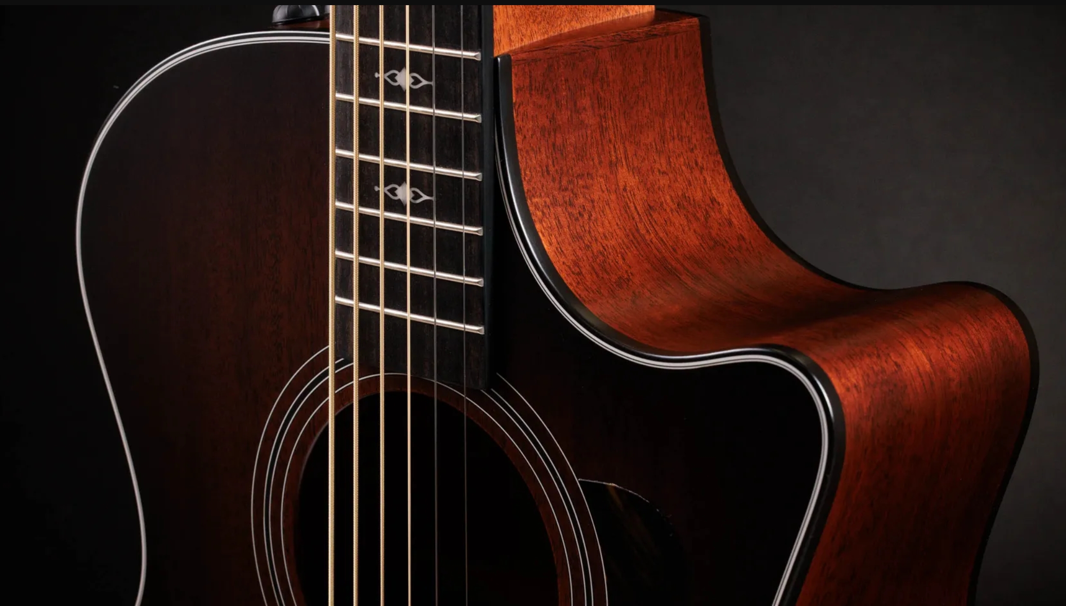 Taylor 324ce Baritone 6 Ltd Grand Auditorium Cw Tout Acajou Eb Es2 - Shaded Edgeburst Top Satin - Guitarra folk - Variation 3