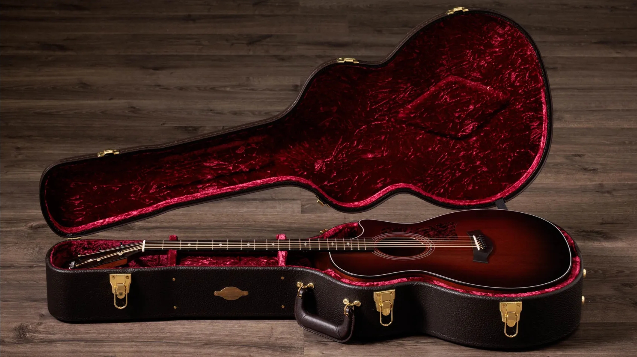 Taylor 324ce Baritone 6 Ltd Grand Auditorium Cw Tout Acajou Eb Es2 - Shaded Edgeburst Top Satin - Guitarra folk - Variation 6