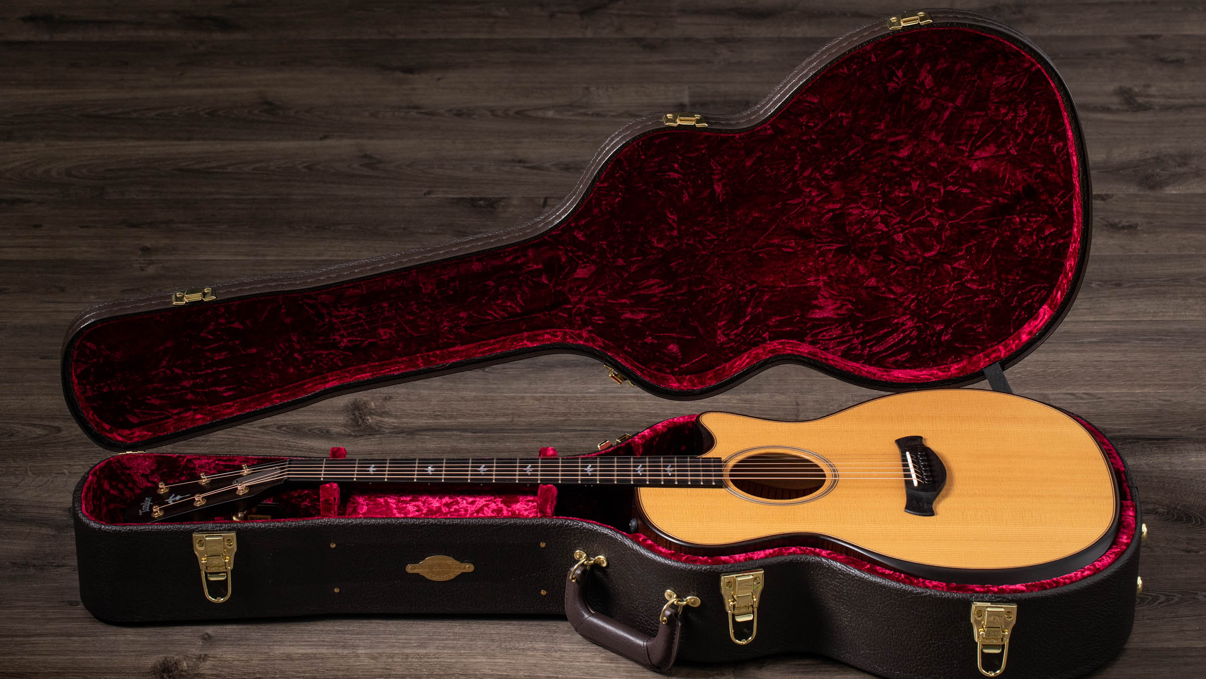 Taylor 614ce Builder's Edition V-class Grand Auditorium Cw Epicea Erable Eb Es2 - Natural Top & Wild Honey Burst - Guitarra folk - Variation 8