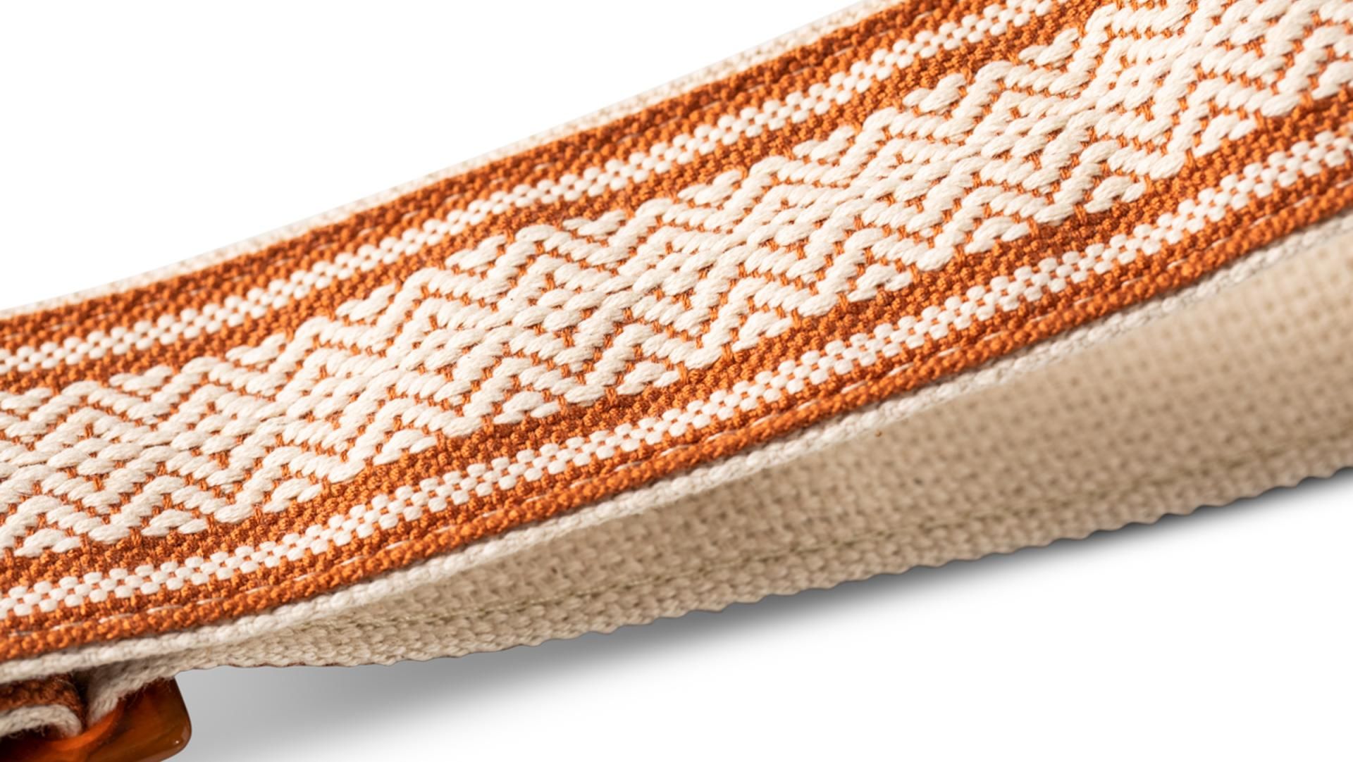 Taylor Academy Jacquard Leather Guitar Strap 2-inc White/brown 4003-20 - Correa - Variation 1
