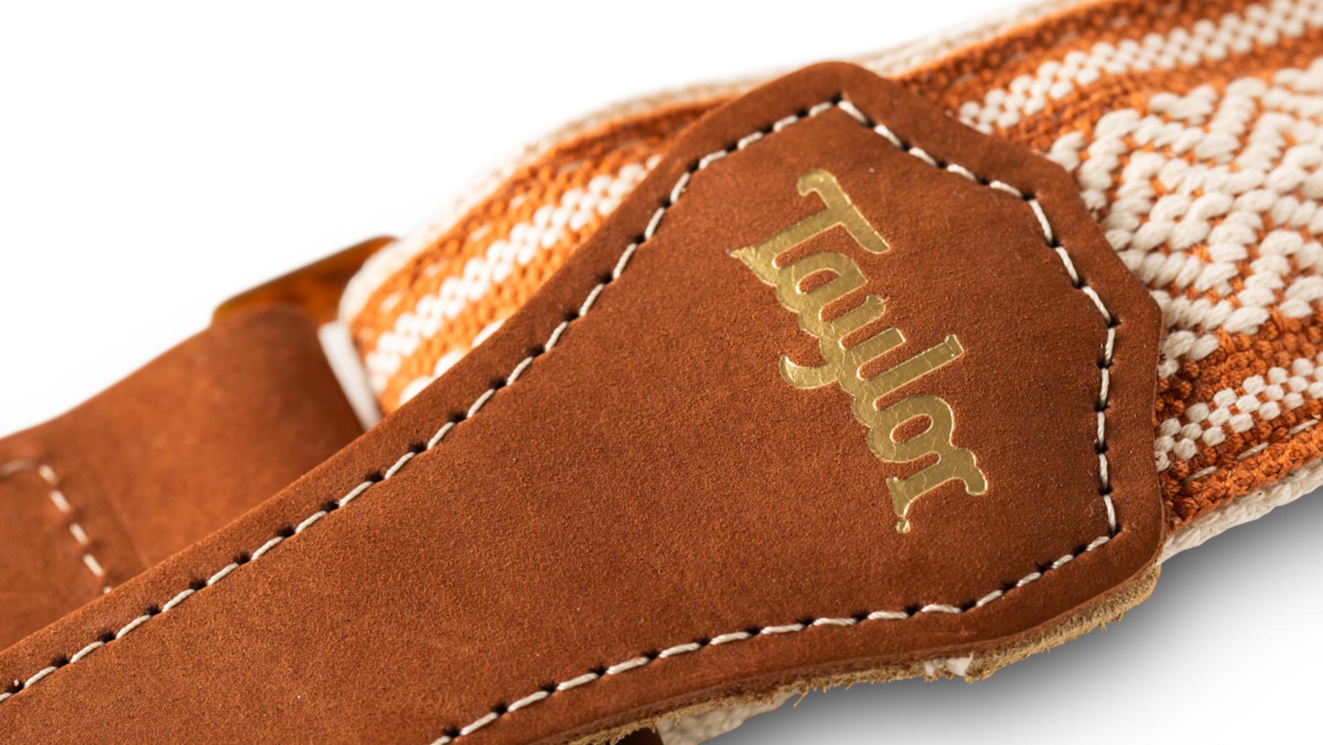 Taylor Academy Jacquard Leather Guitar Strap 2-inc White/brown 4003-20 - Correa - Variation 2