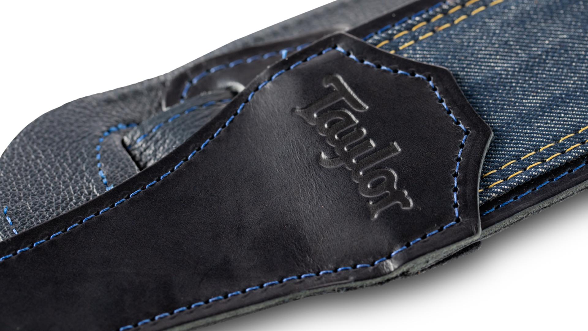 Taylor Blue Denim Guitar Strap 2.5-inc Navy Edge 4300-25 - Correa - Variation 3