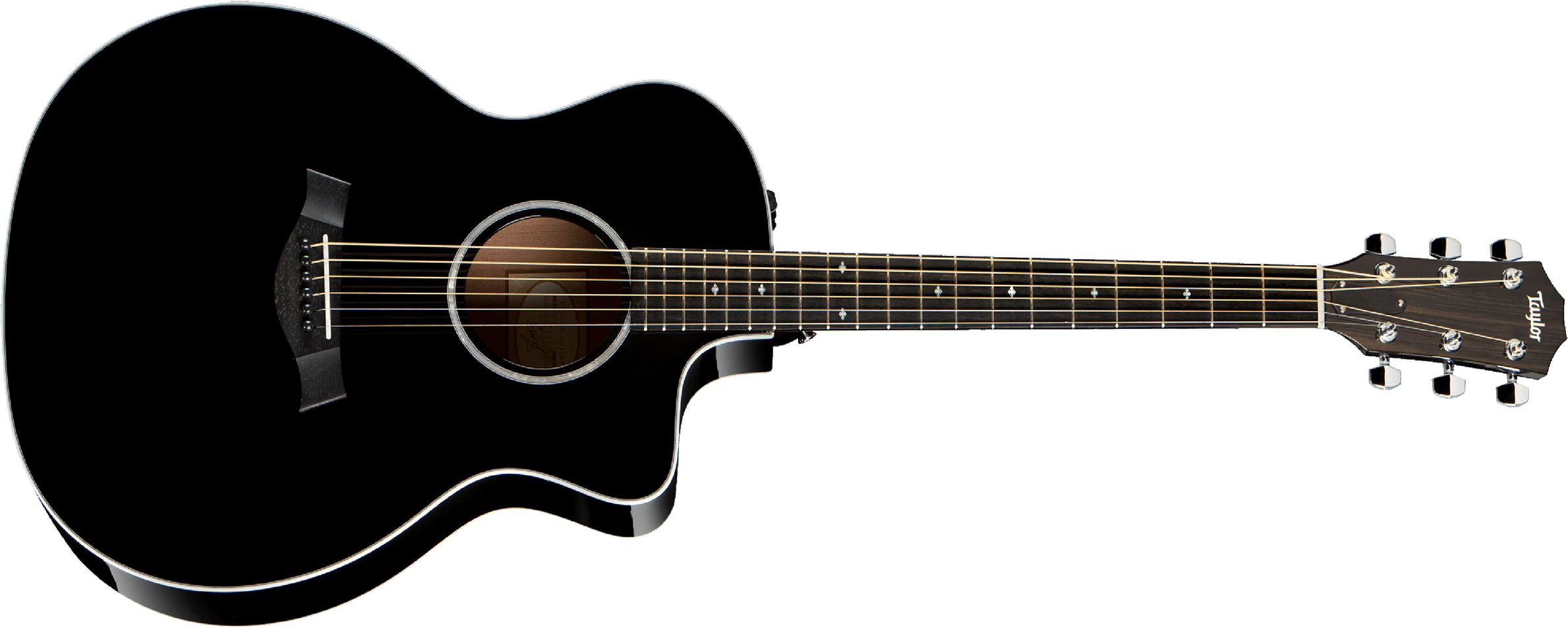 Taylor 214ce-blk Dlx Grand Auditorium Cw Epicea Palissandre Eb Es2 - Black - Guitarra electro acustica - Main picture