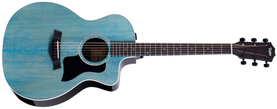 Taylor 214ce Dlx Ltd Grand Auditorium Cw Epicea Erable Eb Es2 - Trans Blue Top - Guitarra electro acustica - Main picture