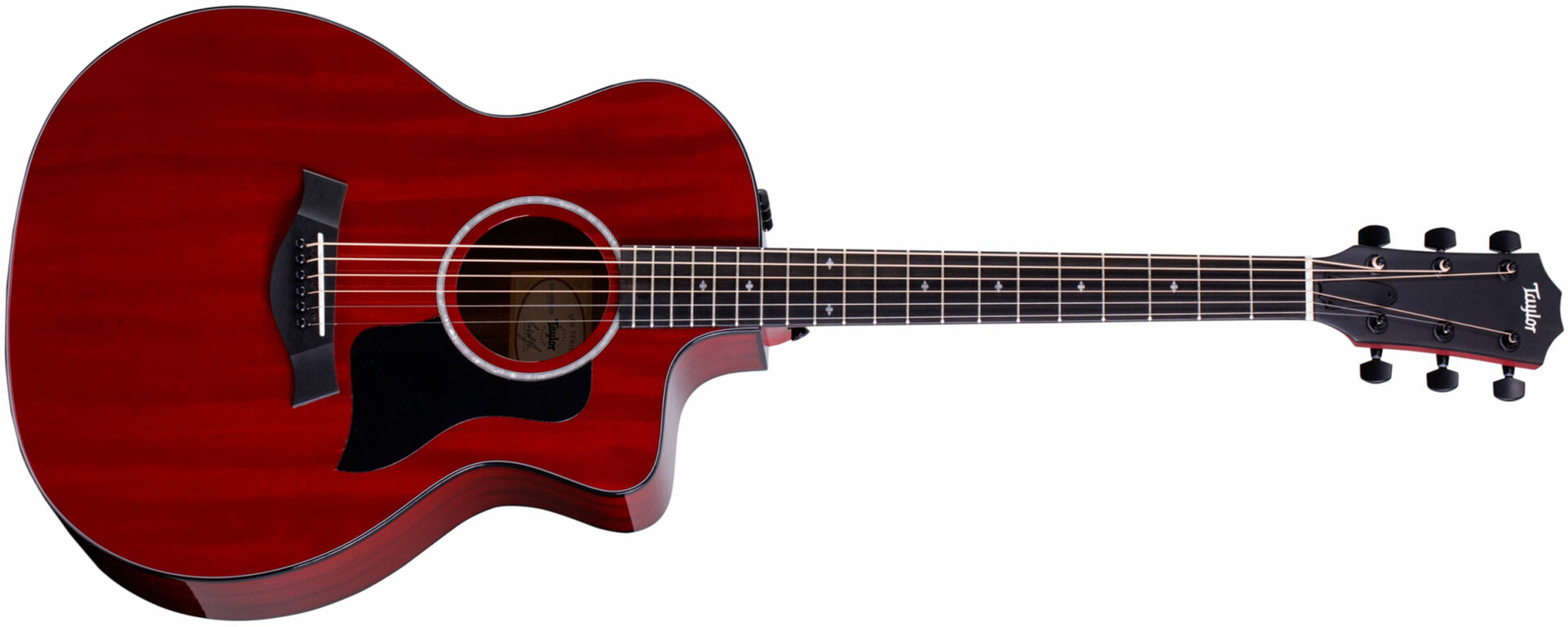 Taylor 224ce Dlx Ltd Grand Auditorium Cw Acajou Sapele Eb Es2 - Trans Red - Guitarra electro acustica - Main picture