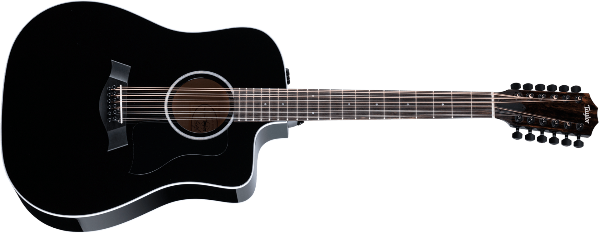 Taylor 250ce-blk Plus Dreadnought Cw 12c Epicea Erable Eb Es2 - Black - Guitarra folk - Main picture