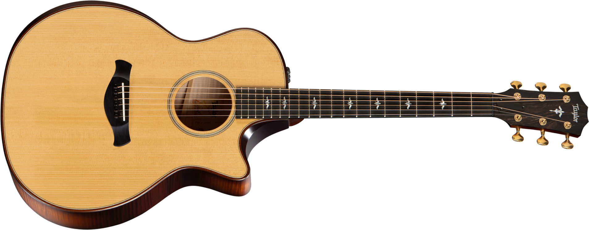 Taylor 614ce Builder's Edition V-class Grand Auditorium Cw Epicea Erable Eb Es2 - Natural Top & Wild Honey Burst - Guitarra folk - Main picture