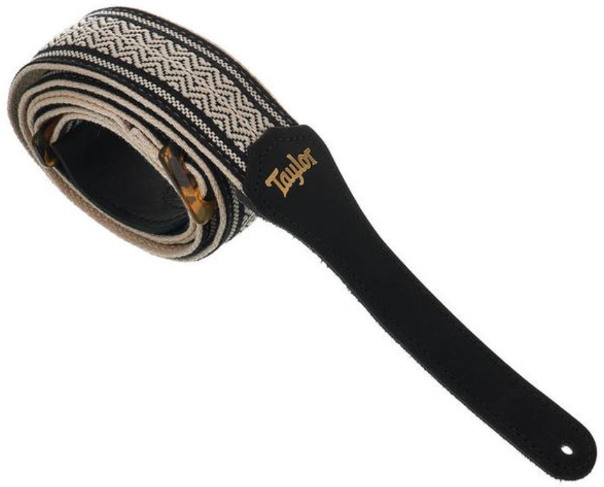 Taylor Academy Jacquard Leather Guitar Strap 2-inc White/black 4004-20 - Correa - Main picture