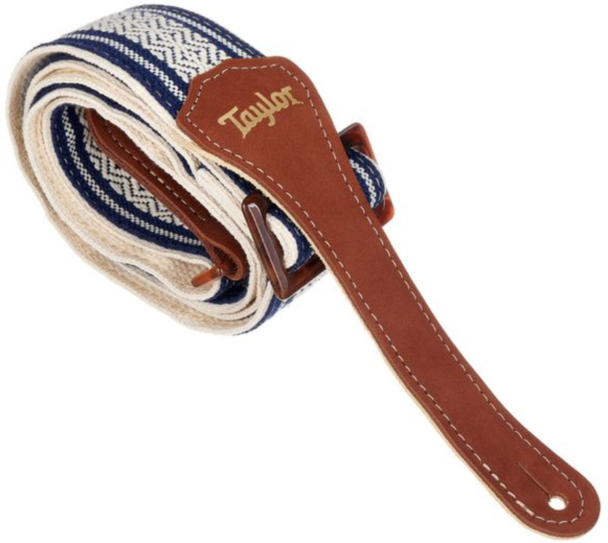 Taylor Academy Jacquard Leather Guitar Strap 2-inc White/blue 4006-20 - Correa - Main picture