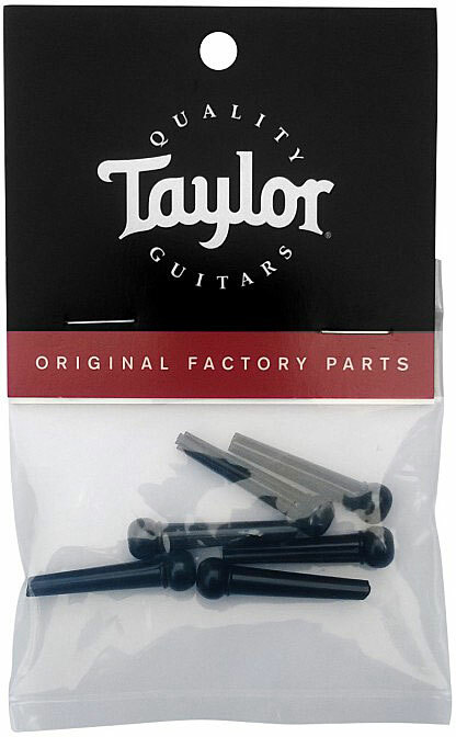 Taylor Bridge Pins 6-pack Black Plastic - Pivotes para guitarra acústica - Main picture