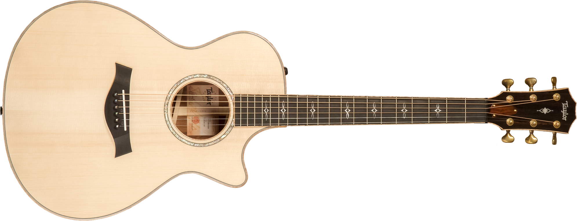 Taylor Custom Shop Gc-e Grand Concert Cw Epicea Palissandre Eb Es2 #1211063098 - Natural - Guitarra folk - Main picture