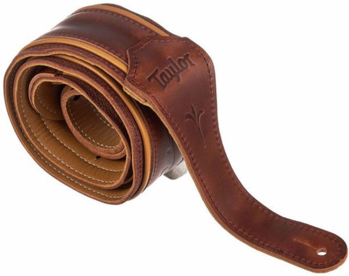 Taylor Spring Vine Strap Med Brown Leather 2.5 Inches Brown Butterscotch Trim - Correa - Main picture