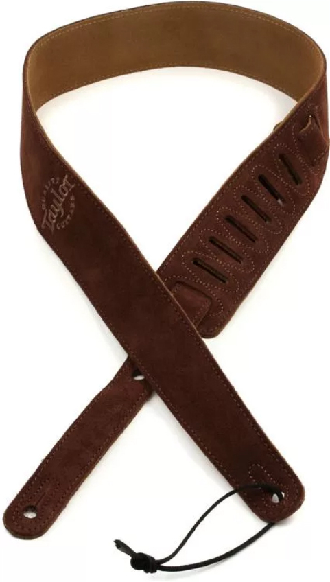 Taylor Strap Embroidered Suede Choc 2.5 Inches - Correa - Main picture