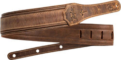 2.5-inc. Wings Distressed Leather Guitar Strap 4109-25 - Dark Brown