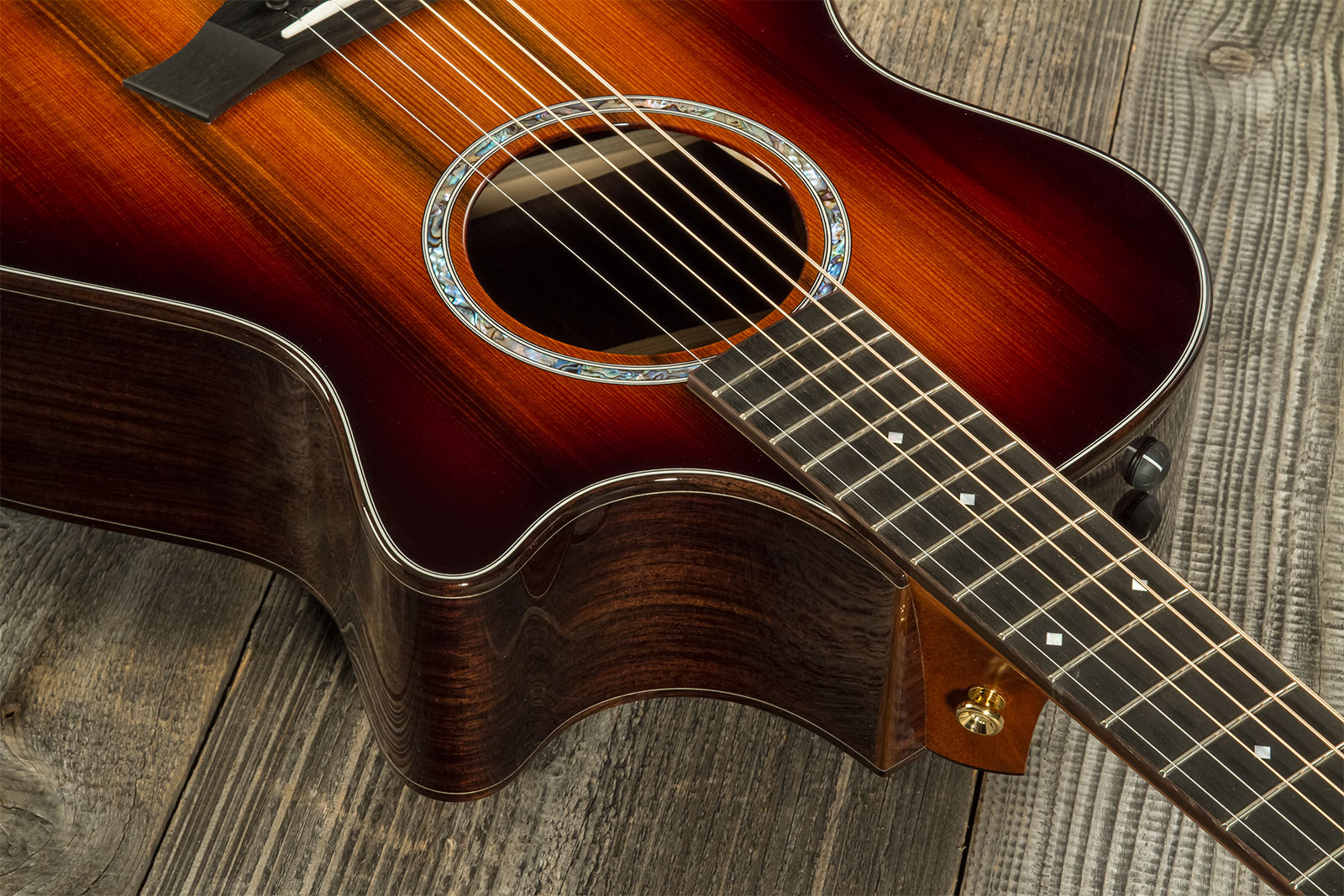 Taylor Custom Shop Gc-e Grand Concert Cw Sinker Redwood Palissandre Eb Es2 #1211103097 - Sunburst - Guitarra folk - Variation 4