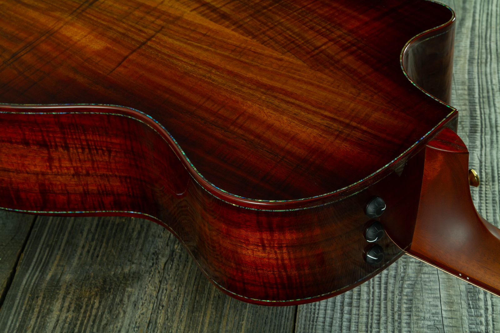 Taylor Custom Shop Grand Auditorium Cw Redwood / Koa Eb Es2 #1211143039 #1210103110 - Shaded Edgeburst - Guitarra folk - Variation 10