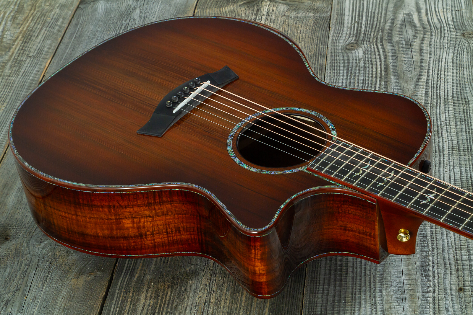Taylor Custom Shop Grand Auditorium Cw Redwood / Koa Eb Es2 #1211143039 #1210103110 - Shaded Edgeburst - Guitarra folk - Variation 2