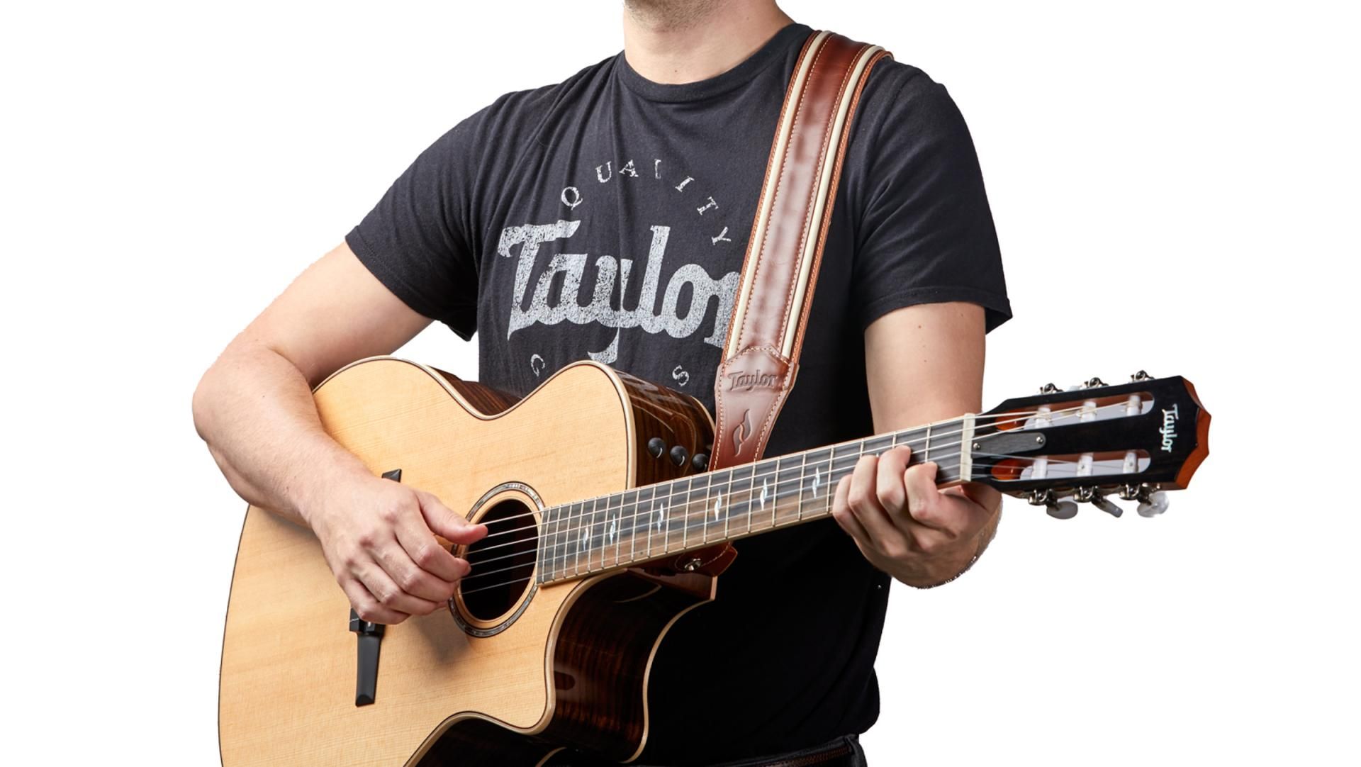 Taylor Element Leather Guitar Strap 2.5-inc Brown/cream 4113-25 Cuir - Correa - Variation 4