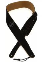 Embroidered Suede Guitar Strap 2.5 inch - Black