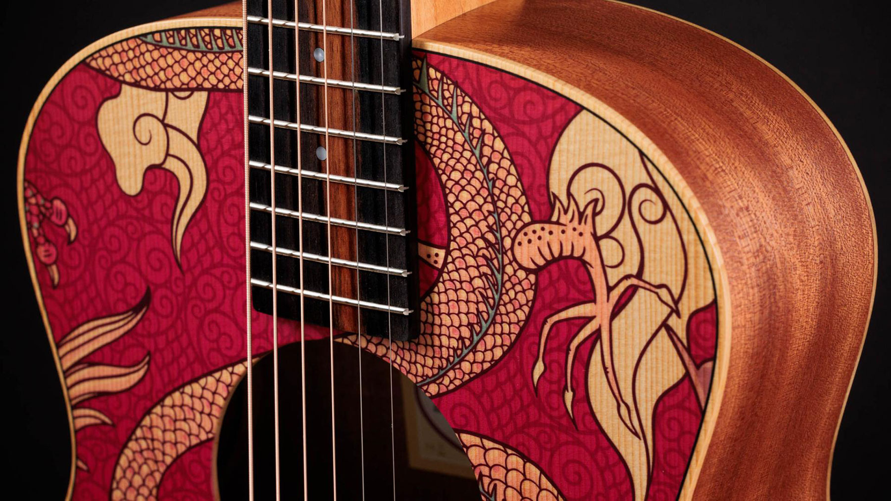 Taylor Gs Mini-e Special Edition Epicea Acajou Eb Esb - Year Of The Dragon - Guitarra folk - Variation 2