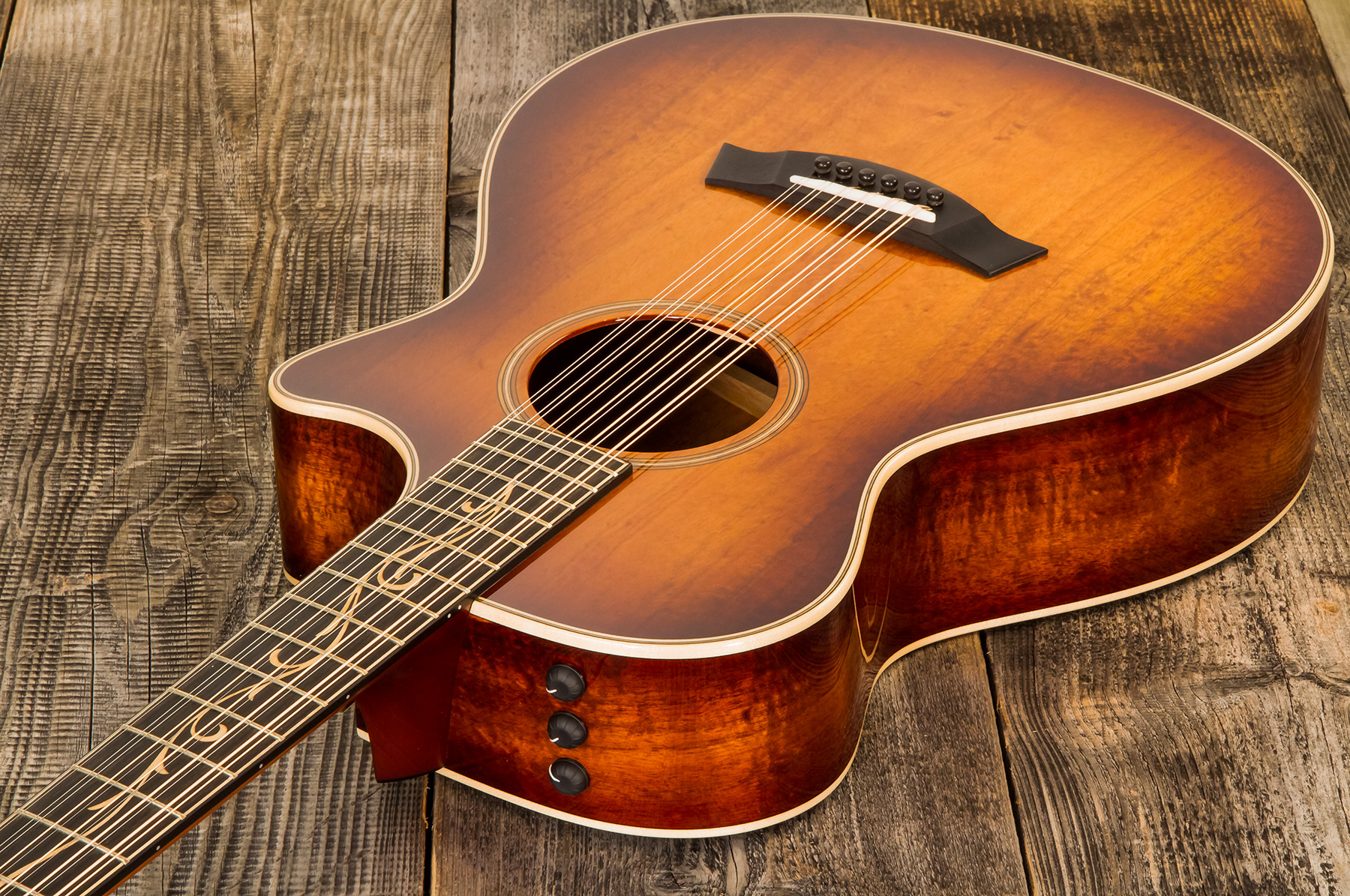 Taylor K62ce Ltd 12-string 12-fret Grand Symphony Cw 12c Tout Koa Eb Es2 - Shaded Edge Burst - Guitarra electro acustica - Variation 2