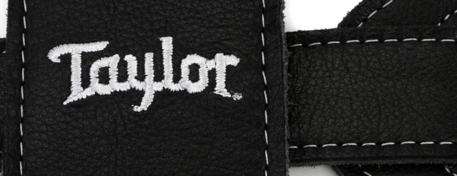 Taylor Strap Black Leather Suede Back 2.5 Inches Black Leather Silver Logo - Correa - Variation 3