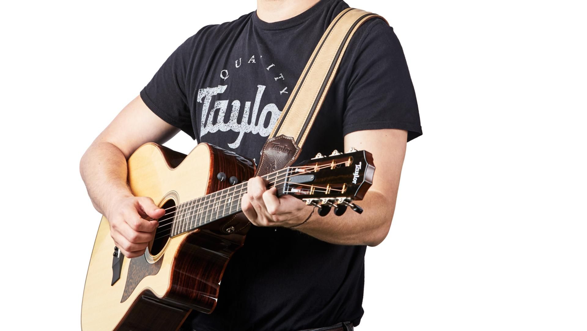 Taylor Reflections Leather Guitar Strap 2.5-inc Spruce/ebony 4111-25 Cuir - Correa - Variation 4