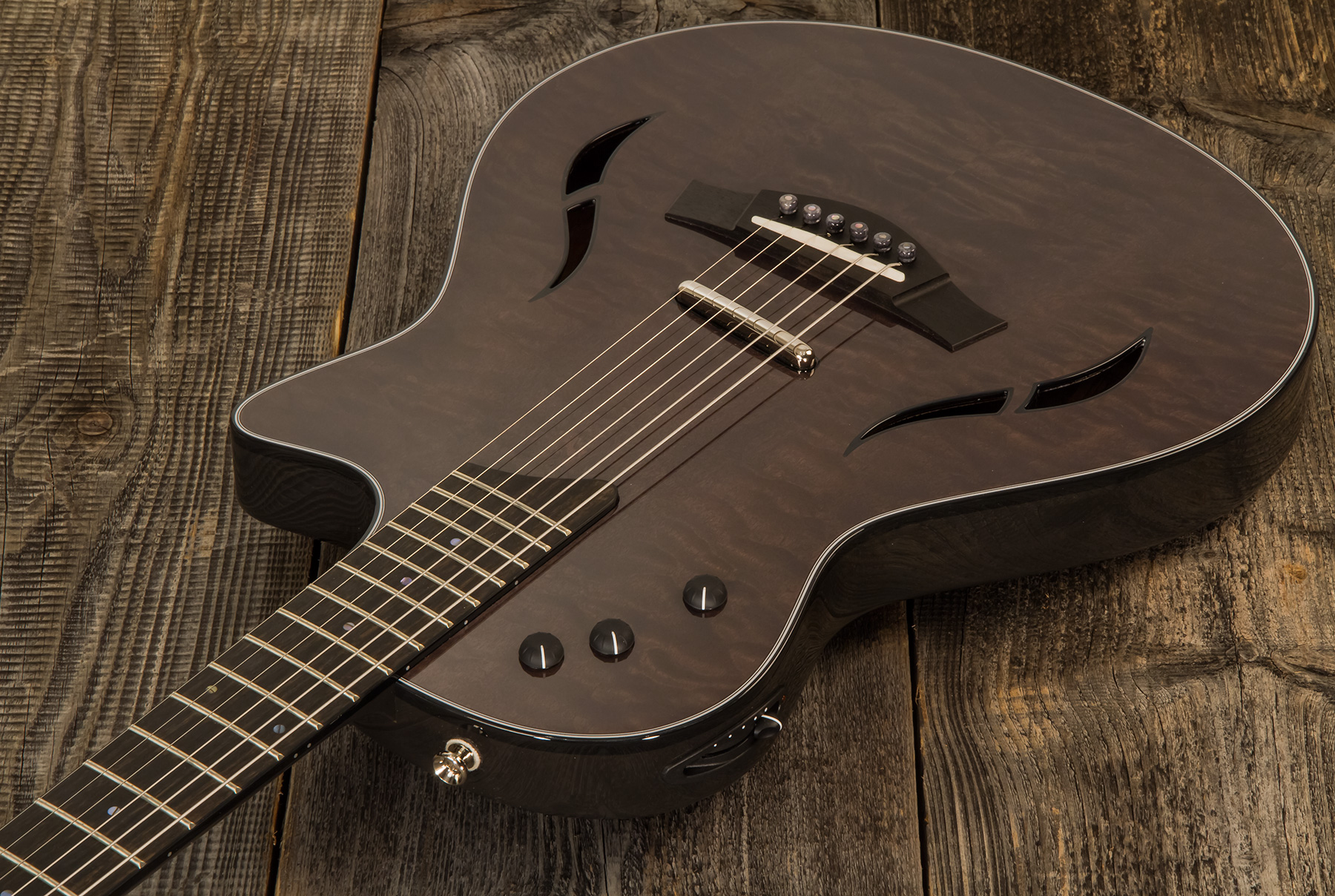 Taylor T5z Ltd Cw Quilt Maple Top Sapele Eb - Shark Gray - Guitarra eléctrica semi caja - Variation 2