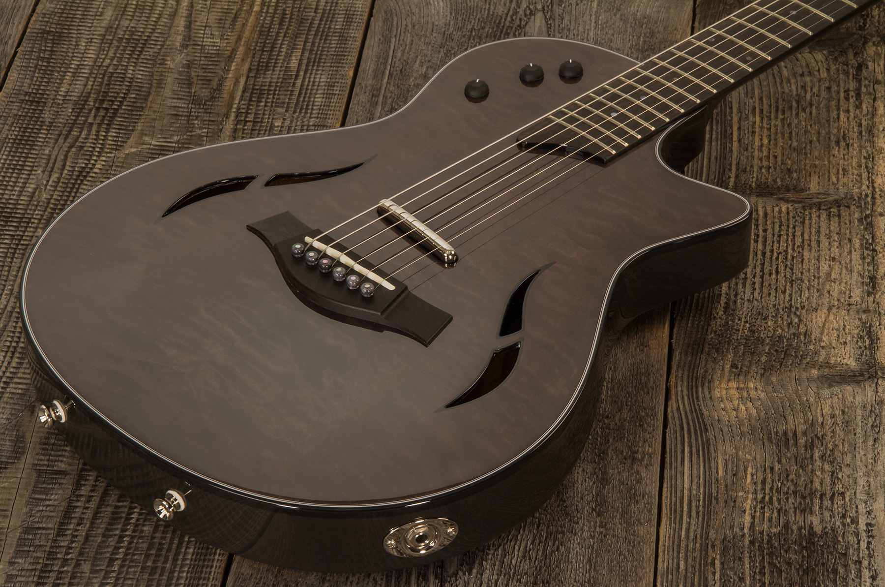 Taylor T5z Ltd Cw Quilt Maple Top Sapele Eb - Shark Gray - Guitarra eléctrica semi caja - Variation 3