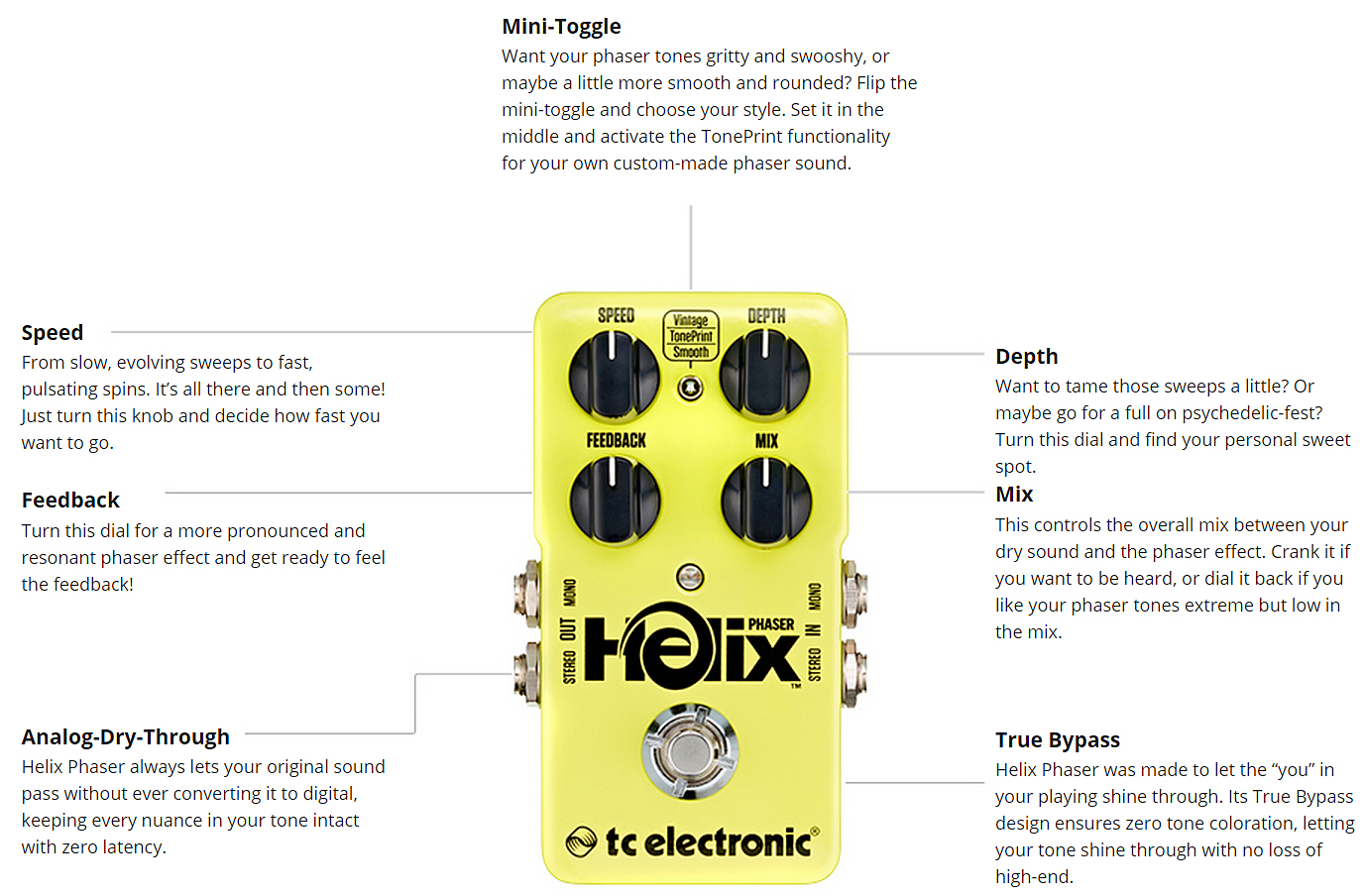 Tc Electronic Helix Phaser - Pedal de chorus / flanger / phaser / modulación / trémolo - Variation 2