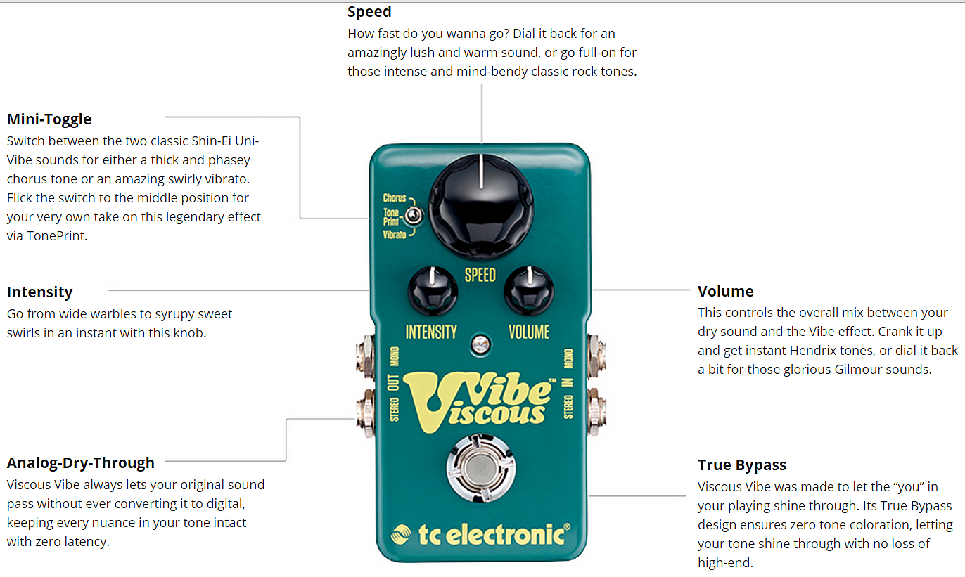 Tc Electronic Viscous Vibe Toneprint Enabled - Pedal de chorus / flanger / phaser / modulación / trémolo - Variation 2