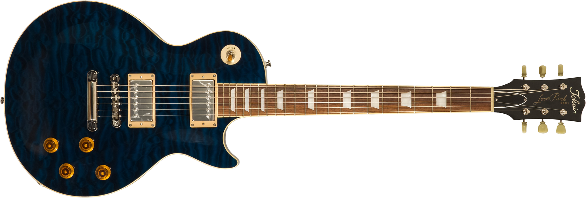 Tokai Love Rock Ls101q Jap 2h Ht Rw - Indigo Blue - Guitarra eléctrica de corte único. - Main picture