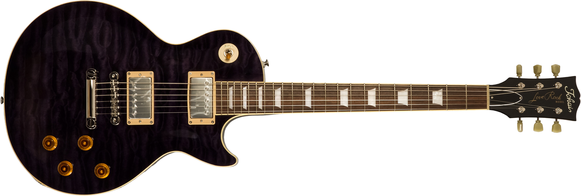 Tokai Love Rock Ls101q Jap 2h Ht Rw #2450033 - See Through Black - Guitarra eléctrica de corte único. - Main picture
