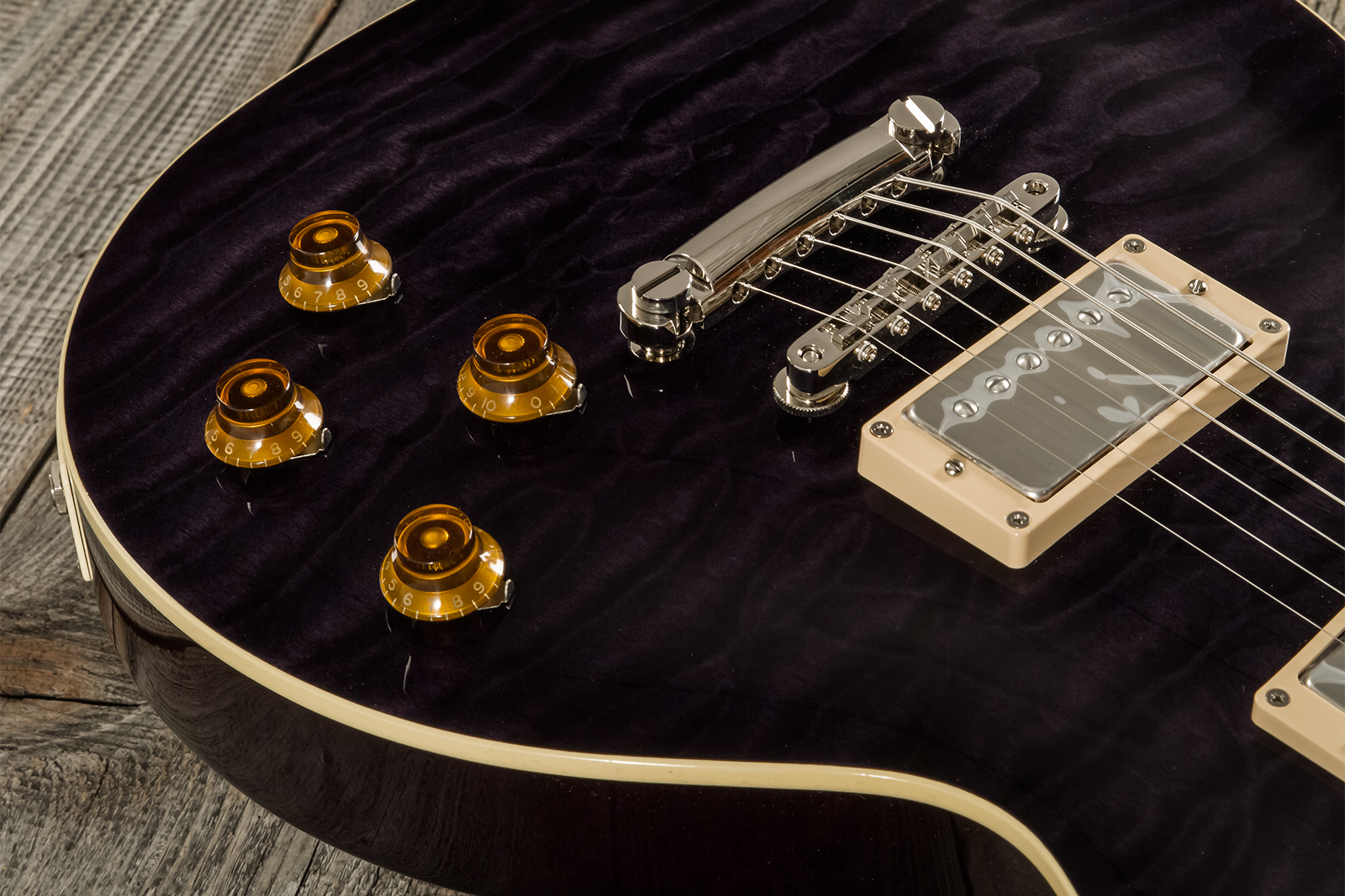 Tokai Love Rock Ls101q Jap 2h Ht Rw #2450033 - See Through Black - Guitarra eléctrica de corte único. - Variation 3