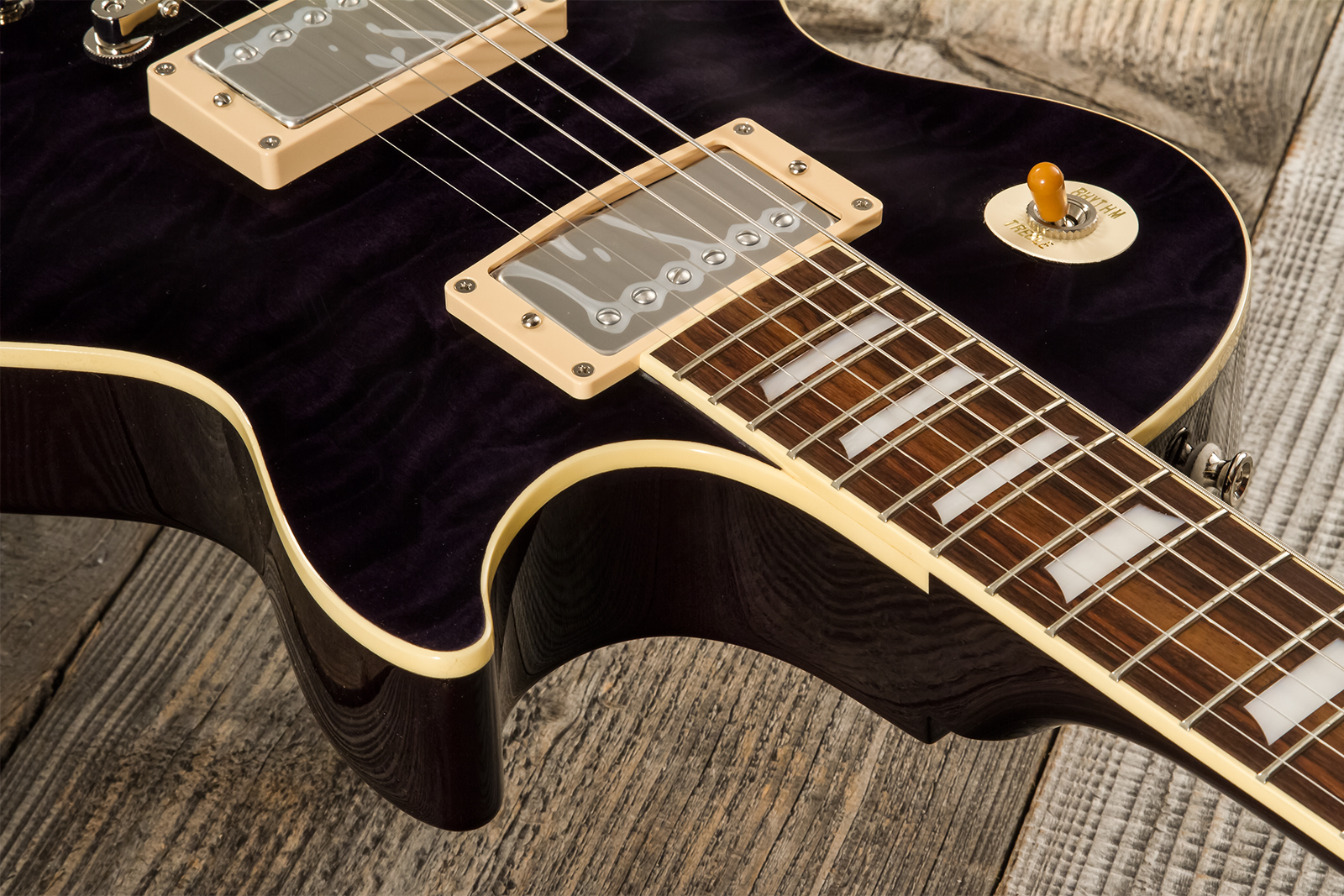 Tokai Love Rock Ls101q Jap 2h Ht Rw #2450033 - See Through Black - Guitarra eléctrica de corte único. - Variation 4
