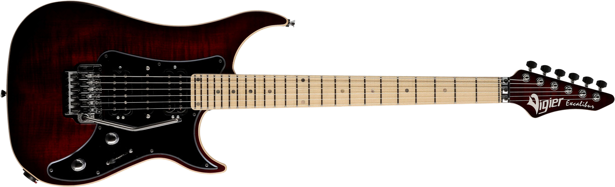 Vigier Excalibur Custom Hsh Fr Mn - Deep Burgundy - Guitarra eléctrica con forma de str. - Main picture