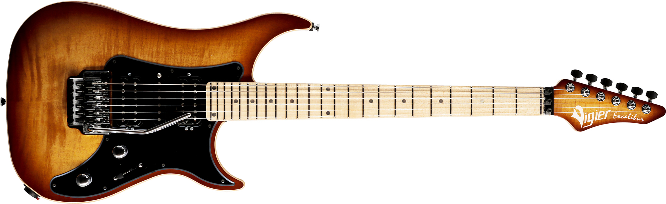 Vigier Excalibur Custom Hsh Fr Mn - Amber - Guitarra eléctrica con forma de str. - Main picture