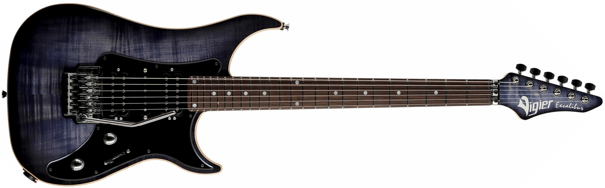 Vigier Excalibur Custom Hsh Fr Rw - Deep Deep Blue - Guitarra eléctrica con forma de str. - Main picture