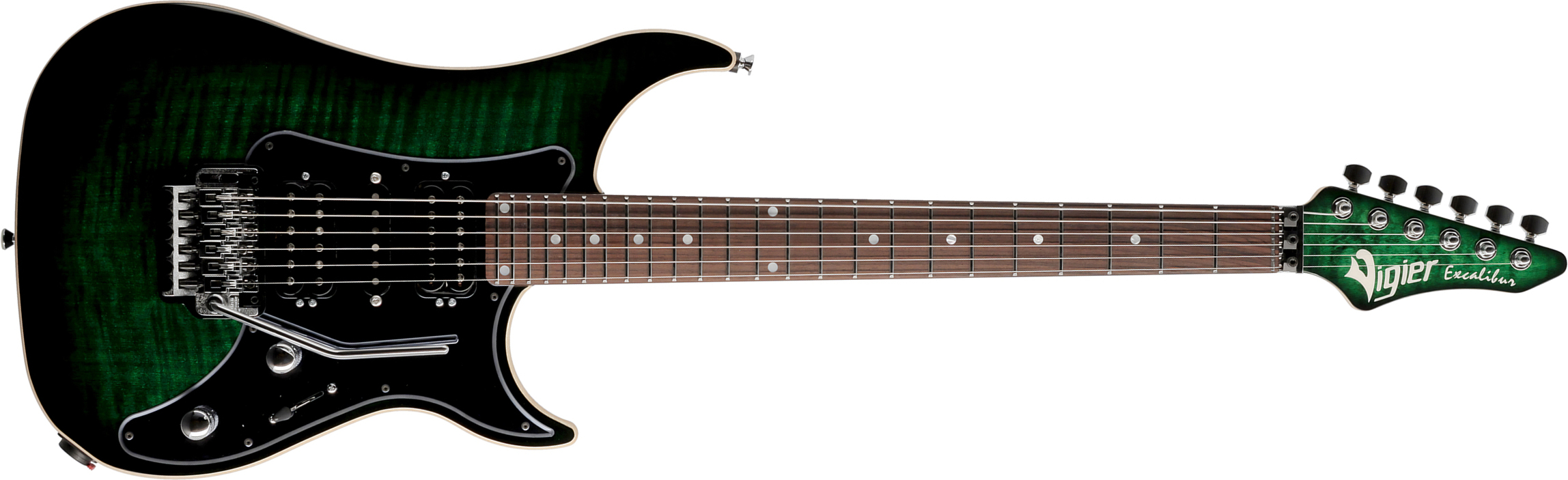 Vigier Excalibur Custom Hsh Fr Rw - Mysterious Green - Guitarra eléctrica con forma de str. - Main picture
