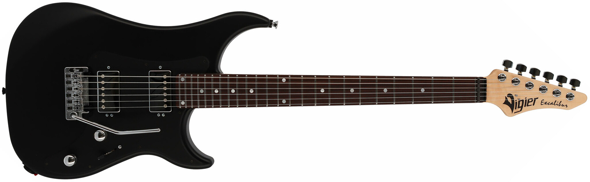 Vigier Excalibur Indus 2h Trem Rw - Black Matte - Guitarra eléctrica de doble corte - Main picture
