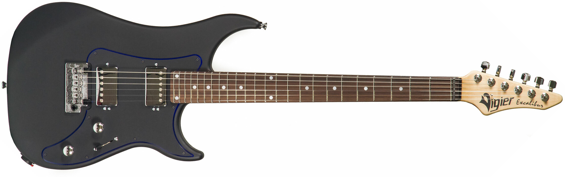 Vigier Excalibur Indus Hh Trem Rw - Textured Black - Guitarra eléctrica de doble corte - Main picture