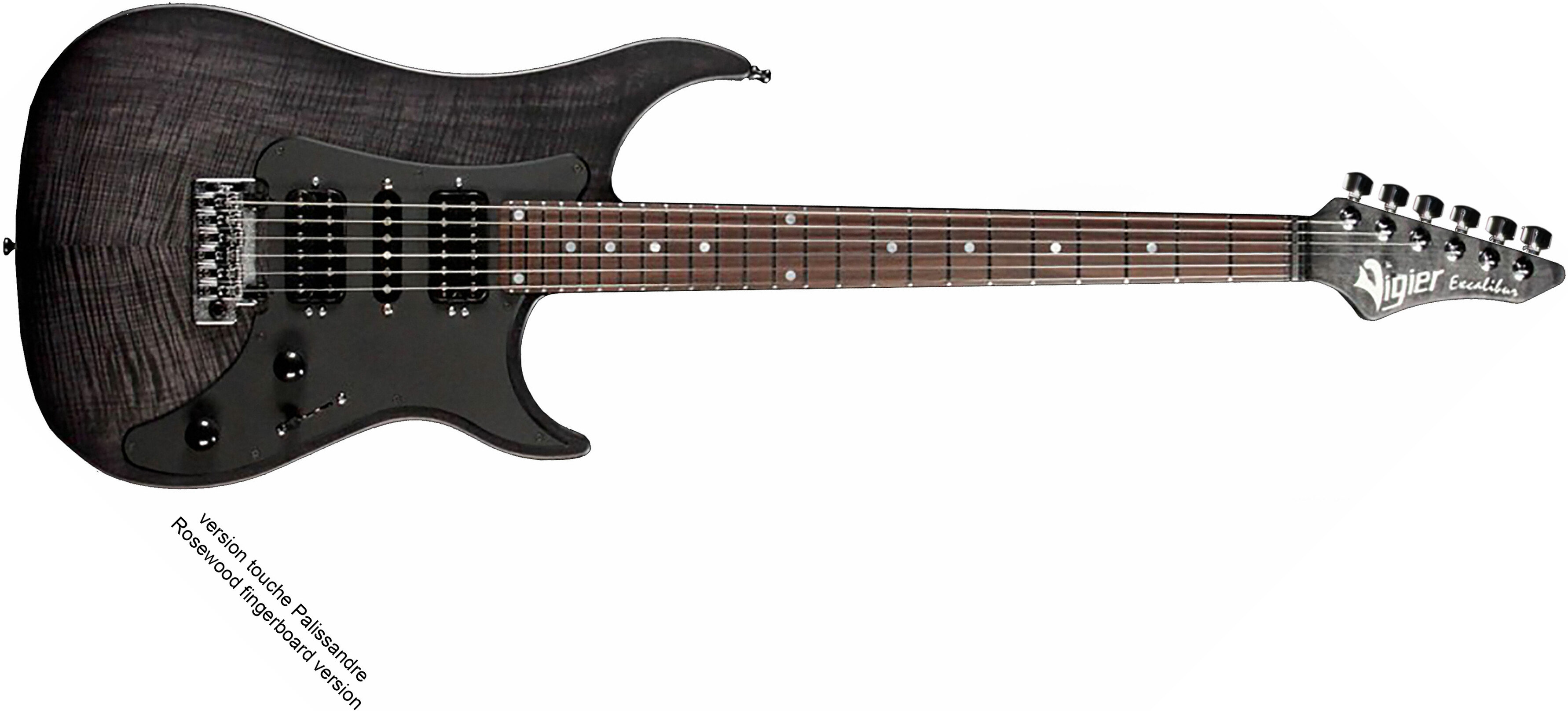 Vigier Excalibur Special Hsh Trem Mn +housse - Velour Noir - Guitarra eléctrica de 7 cuerdas - Main picture