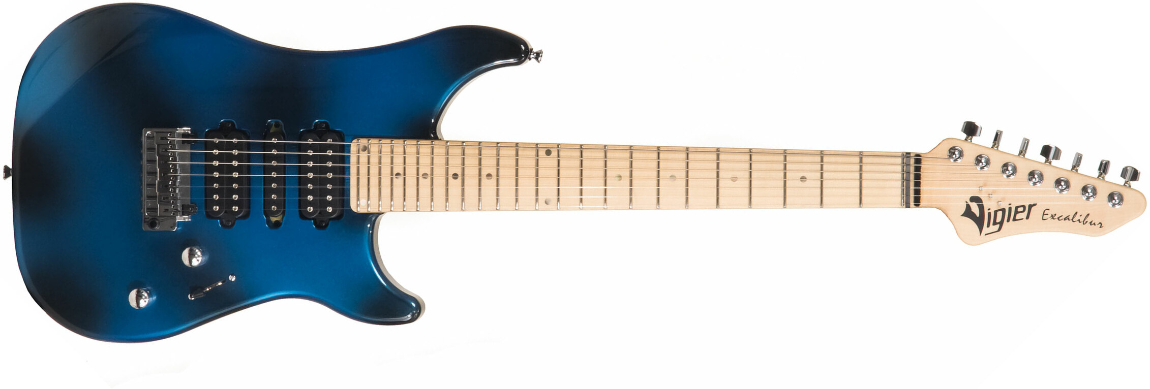 Vigier Excalibur Supra 7c Hsh Trem Mn - Urban Blue - Guitarra eléctrica de 7 cuerdas - Main picture