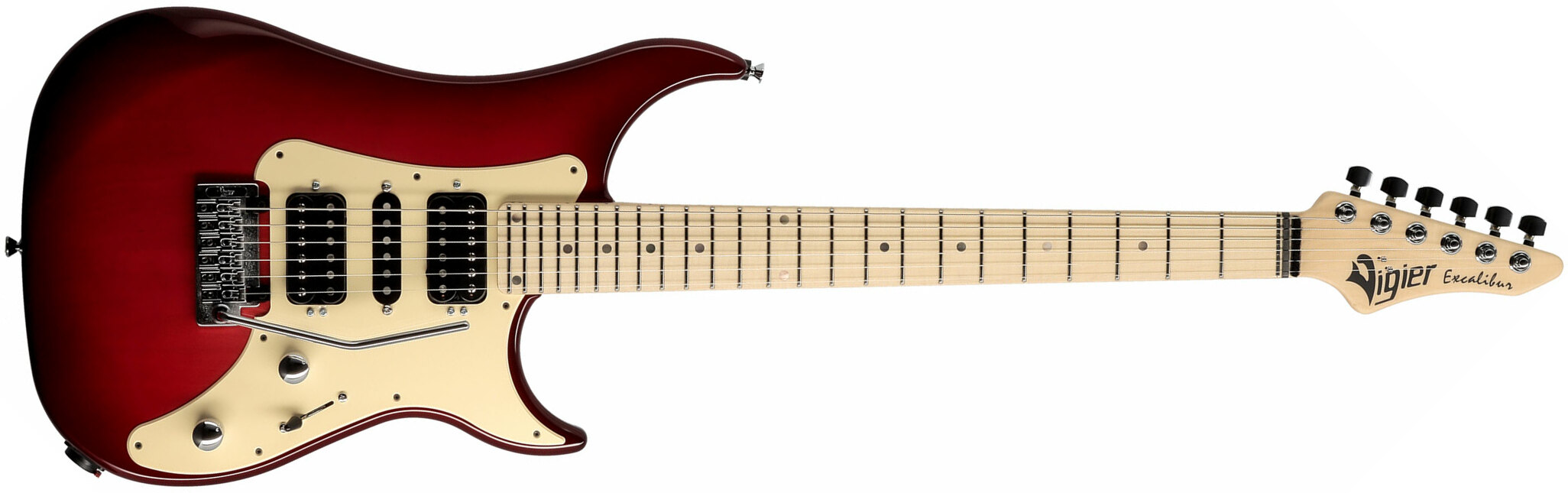 Vigier Excalibur Supraa Hsh Trem Mn - Clear Red - Guitarra eléctrica con forma de str. - Main picture