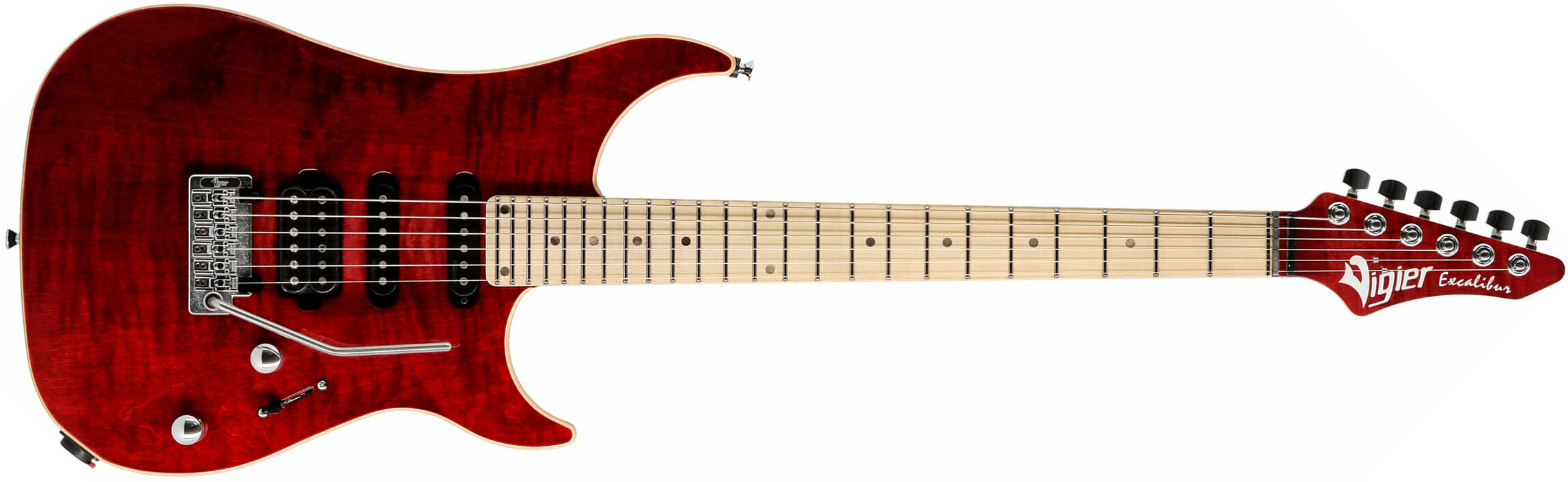 Vigier Excalibur Ultra Blues Hss Trem Mn - Ruby - Guitarra eléctrica con forma de str. - Main picture