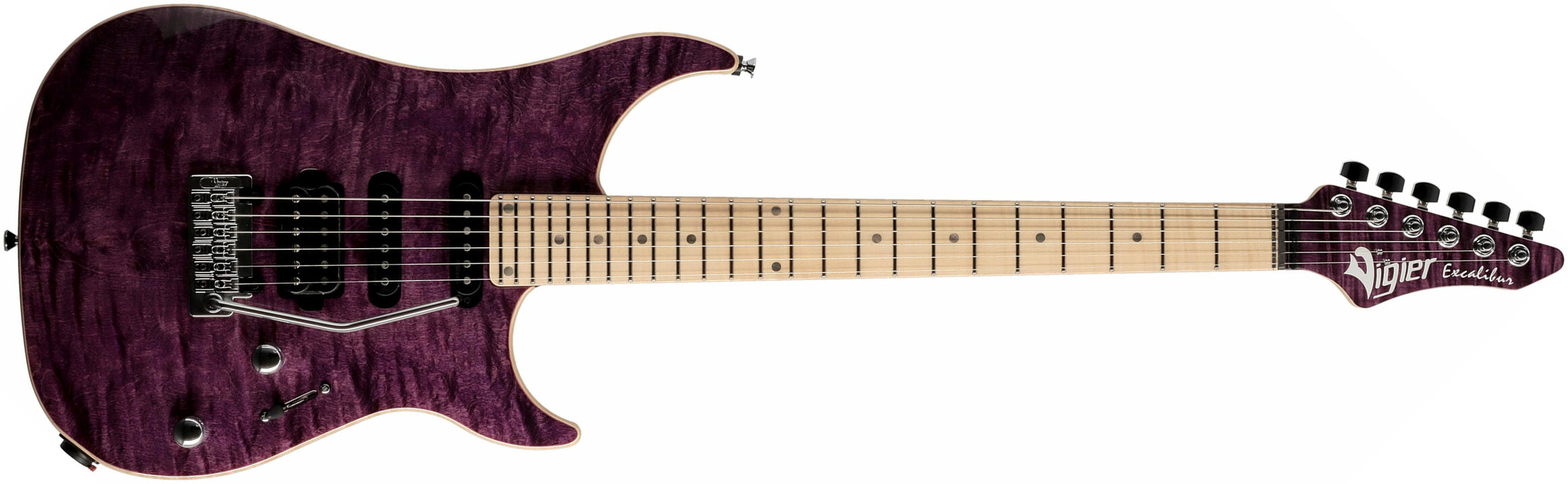 Vigier Excalibur Ultra Blues Hss Trem Mn - Amethyst Purple - Guitarra eléctrica con forma de str. - Main picture