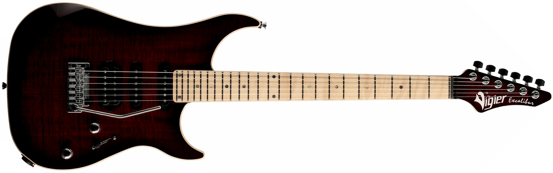 Vigier Excalibur Ultra Blues Hss Trem Mn - Deep Burgundy - Guitarra eléctrica con forma de str. - Main picture