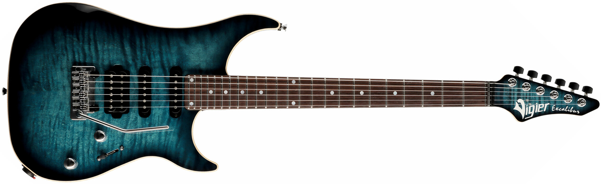 Vigier Excalibur Ultra Blues Hss Trem Rw - Mysterious Blue - Guitarra eléctrica con forma de str. - Main picture