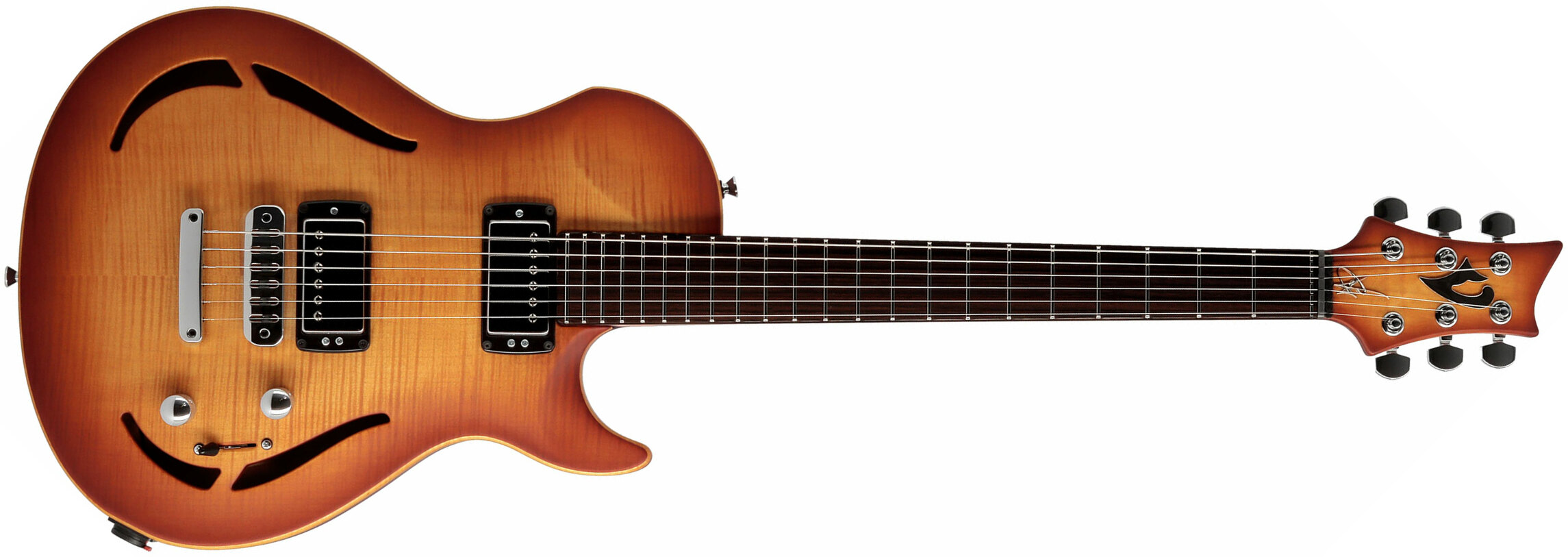 Vigier G.v. Hollow 2h Ht Rw - Amber - Guitarra eléctrica semi caja - Main picture