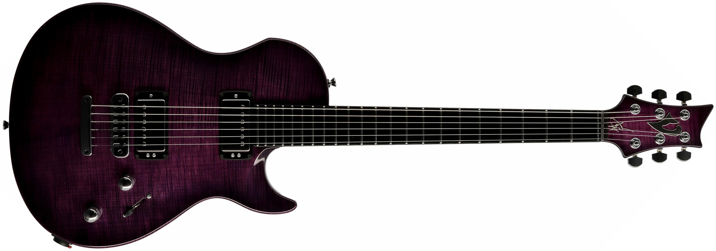 Vigier G.v. Wood 2h Ht Phe - Purple Fade - Guitarra eléctrica de corte único. - Main picture